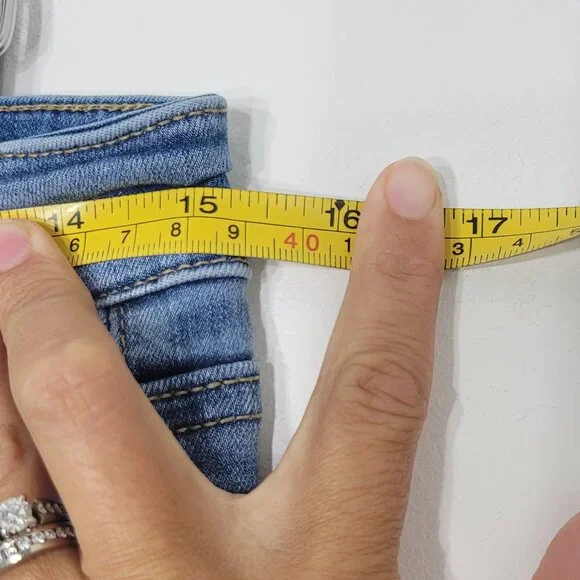 Buffalo David Bitton Blue Cotton Blend High-Rise Slim Fit Stretch Jean Size 10 - Picture 14 of 16